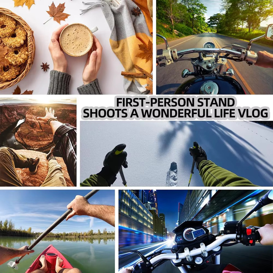 EXSKOF 6-in-1 Smartphone Brusthalterung mit verstellbarem Clip und Stativ sowie Selfie Stick in Schwarz für Samsung, iPhone, HUAWEI, XIAOMI, Realme und GoPro OSMO Action Cam - Bild 6