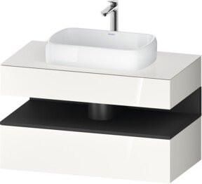 Duravit Waschtischunterschrank Qatego in Grau und Weiß, glänzend, B/T/H: 100 x 55 x 60 cm - Bild 1