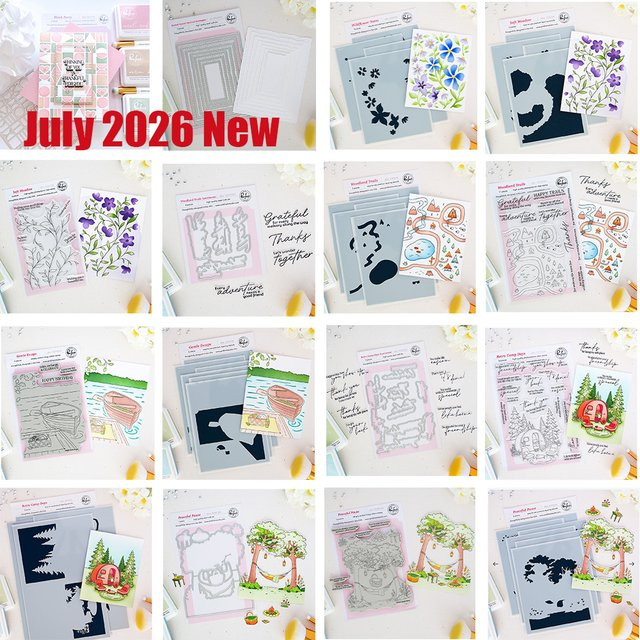 Retro Camp Days Metall-Stanzformen und transparente Schablonen für Scrapbooking und DIY-Grußkarten - Bild 1