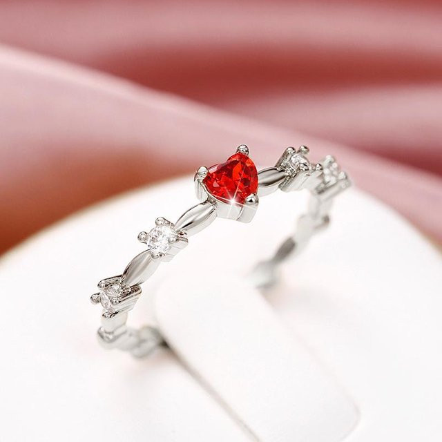 Huitan Ring Damen, Kupfer, Zirkonia, Silber - Bild 1