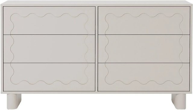 Vente-unique Kommode Aneza im Art-Déco-Stil, Farbe Beige, Breite: 140 cm - Bild 1