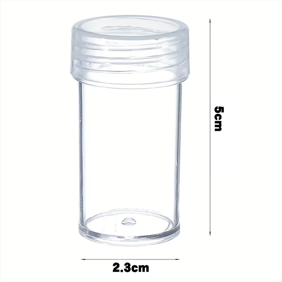 QIZITENG Transparente Aufbewahrungsboxen für Diamantmalerei und Schmuck aus Kunststoff, Kleine Runde Flaschen-Container - Bild 4