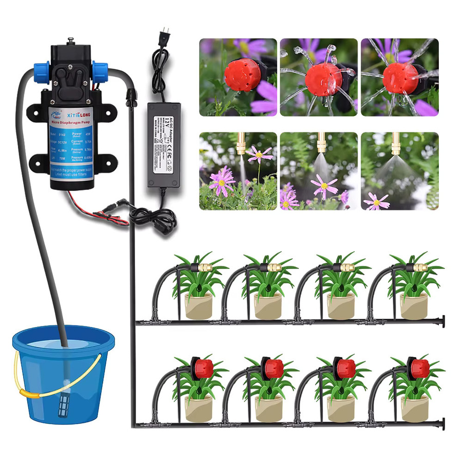 MUCIAKIE Automatisches Nebel-Kühlung und Bewässerungssystem für Garten und Gewächshaus mit selbstansaugender Druckwasserpumpe - Bild 4