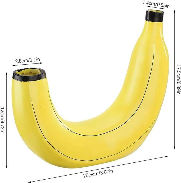 Dekorative Bananenvase von Yiran Furniture aus Harz in Gelb - Bild 1