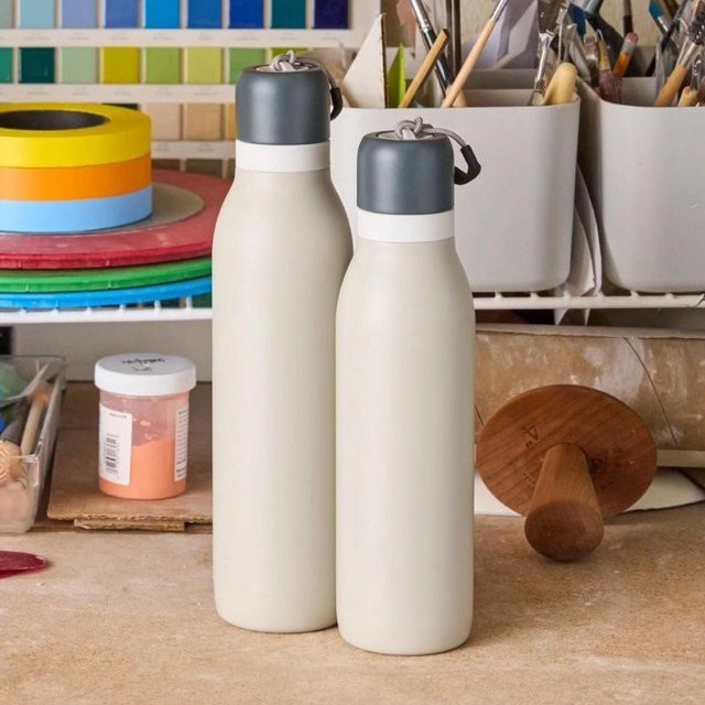 Baifenbai Home Furnishing Thermosbecher aus Edelstahl in Macaron-Farbe Weiß, 24OZ Sportflasche für Outdoor und unterwegs - Bild 1