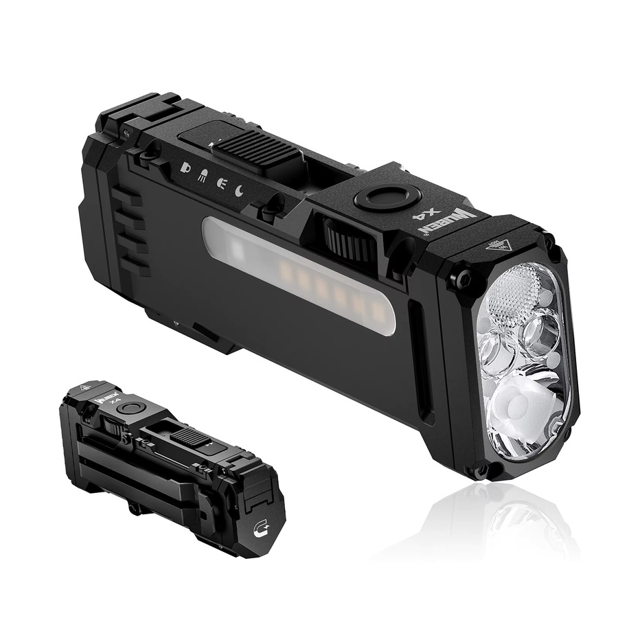 WUBEN X4 EDC Flache Taschenlampe in Schwarz mit RGB-Licht, 1500 Lumen Mini-Taschenlampe mit Magnet und taktischem Schalter, IP68 wasserdicht und wiederaufladbar - Bild 6