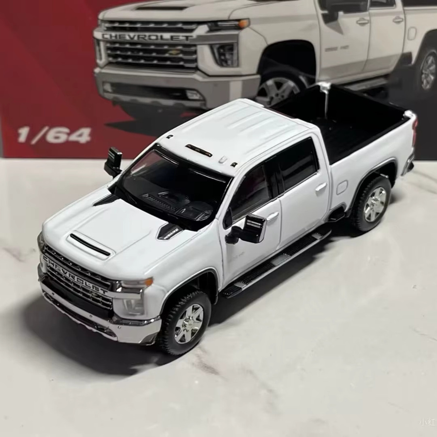 Masdi Chevrolet Silverado Pickup Truck 2500HD, Spielzeugauto, 1:64, Metall, Rot - Bild 2