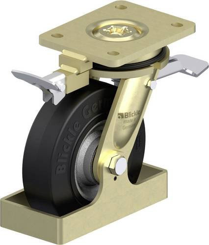 Blickle Schwerlast-Lenkrolle LS-SE 160K-ST-RI4-FS in Anthrazit und Schwarz mit Stahlgehäuse und 160 mm Rad-Durchmesser, Tragfähigkeit max. 450 kg - Bild 1