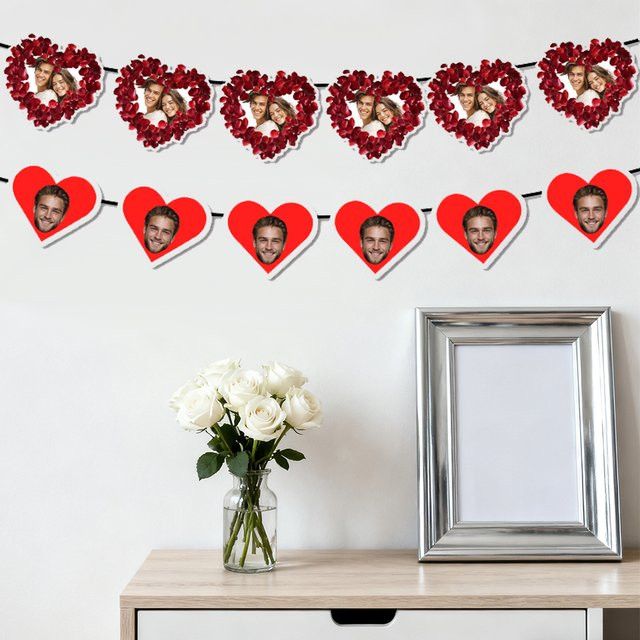 joy-enlife Valentinstag Girlande mit rotem Liebesherz-Design als hängende Dekoration für Hochzeit und Verlobung - Bild 1