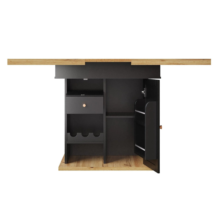 Merax Esstisch aus MDF und Metall in Braun, ausziehbar, modern, B/T/H: 140 x 110 x 80 cm - Bild 2