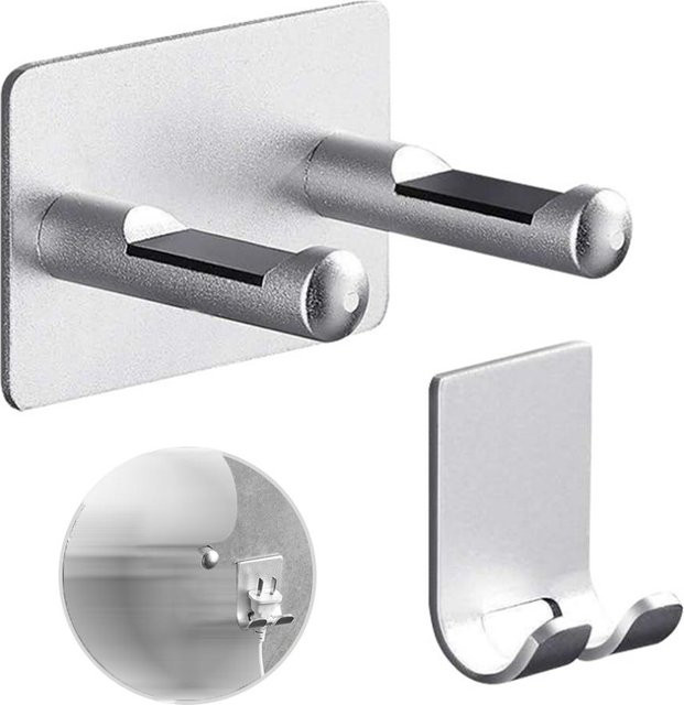 TOMTOP JMS Föhnhalterung aus Aluminiumlegierung mit Steckerhalterung für das Badezimmer, Wandmontage, Silber - Bild 1