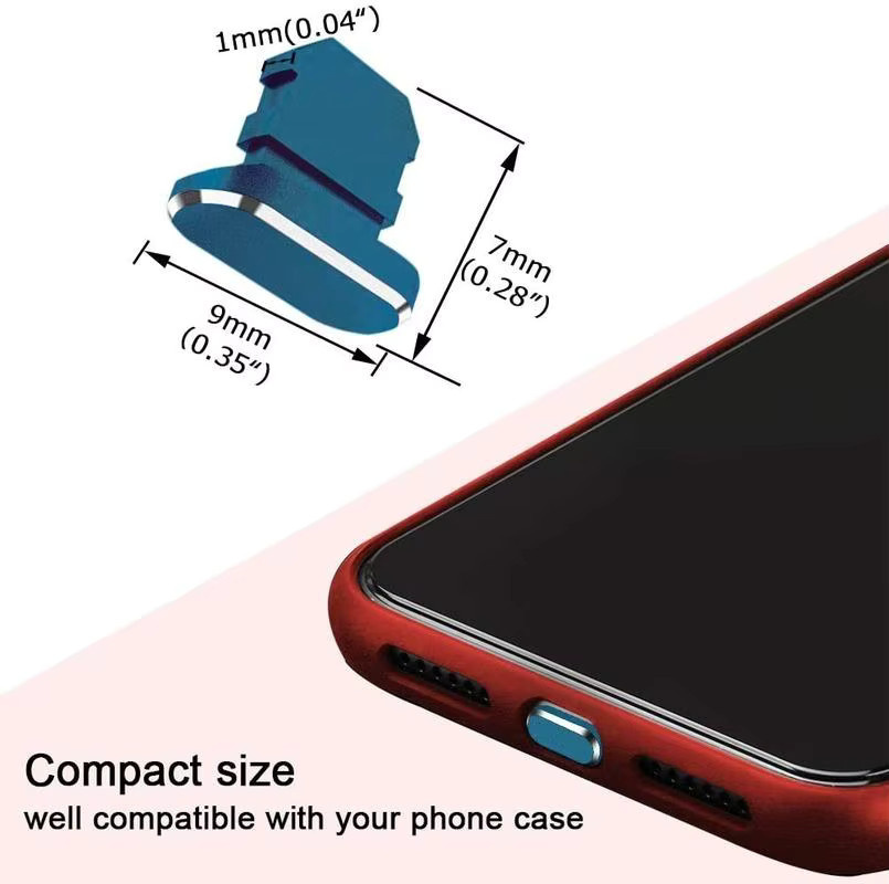 Anti-Staub-Stecker aus Metall für Apple iPhone und iPad in Silber - Bild 3