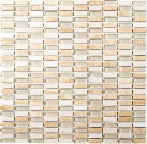 HuH Mosaikfliese Globe Wandbelag aus Glas in Beige, B: 31,8 cm, H: 31,3 cm - Bild 1