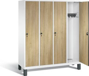 C+P Garderobenschrank Evolo in Eiche Sereno und Verkehrsweiß, H x B x T: 185 x 159 x 50 cm - Bild 1