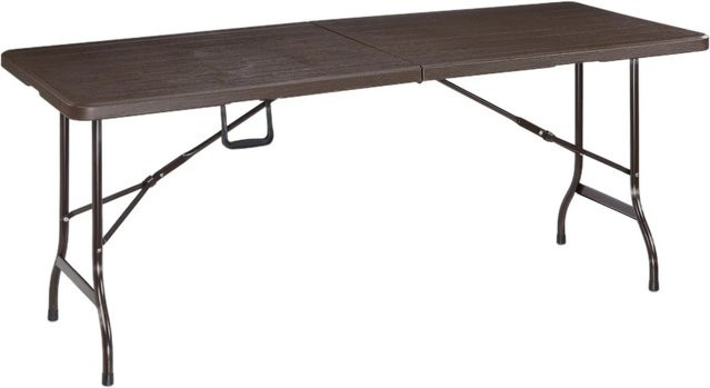 Relaxdays Gartentisch klappbar in Braun mit Holzoptik aus Kunststoff und Metall, B/T/H: 180 x 73 x 74 cm - Bild 1