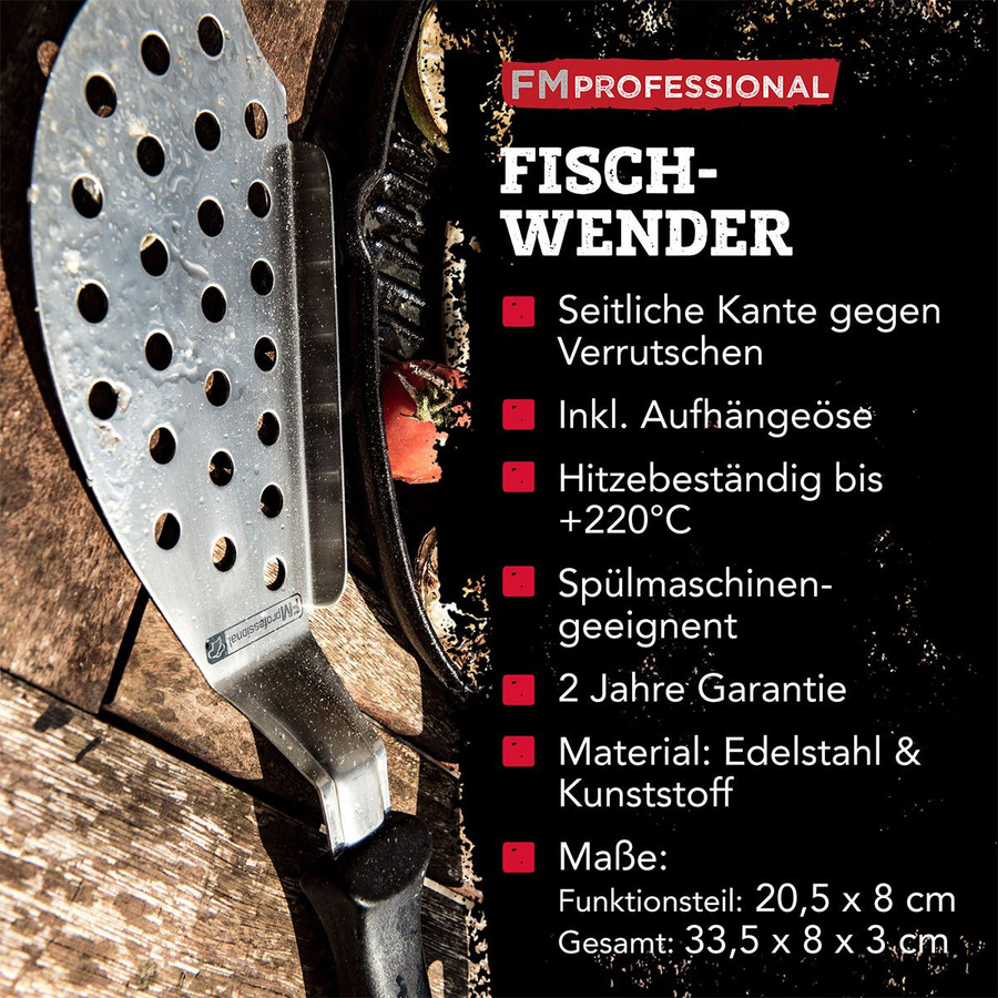 FMprofessional Fischwender aus Edelstahl in Silber, Länge: 33 cm - Bild 3