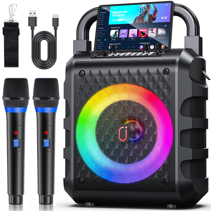 FanFun V5.1 Tragbarer Bluetooth Lautsprecher Schwarz – Kabellose Boombox für Party und Heim-Karaoke - Bild 6
