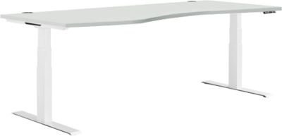 Schäfer Shop Genius Schreibtisch MODENA FLEX, elektrisch höhenverstellbar, Freiform, Ansatz links, Breite: 180 cm, lichtgrau/weiß - Bild 1