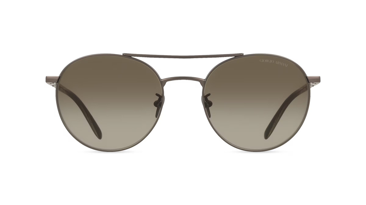 Giorgio Armani 0AR6156 Sonnenbrille, Vollrand, Rund, Edelstahl, Herren, grau, grün - Bild 1