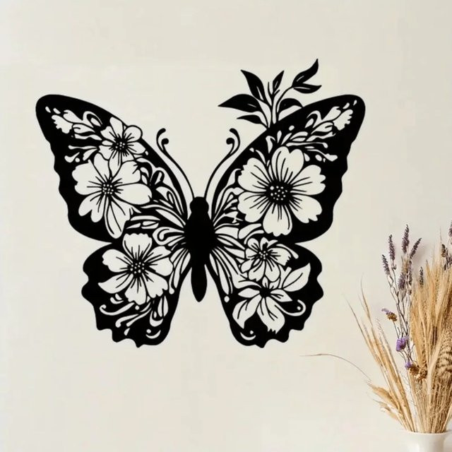 Moderne Wandskulptur Schmetterling von CIFBUY aus Acryl in Schwarz - Bild 1