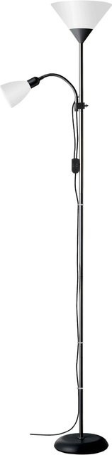 Brilliant Spari Deckenfluter mit Lesearm Schwarz-Weiß, E27, H: 180 cm, B: 25 cm, T: 41 cm - Bild 1