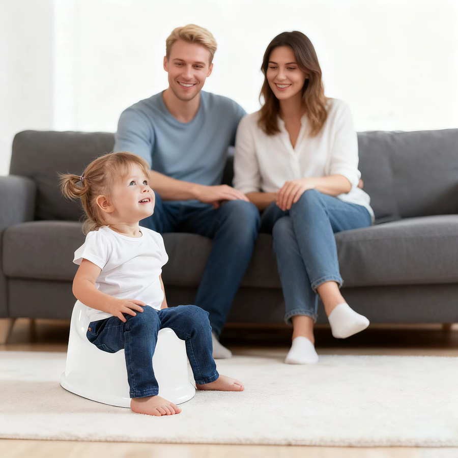 Two Dads Toilettensitz für Kleinkinder und tragbares Reisetöpfchen in Weiß - Bild 4