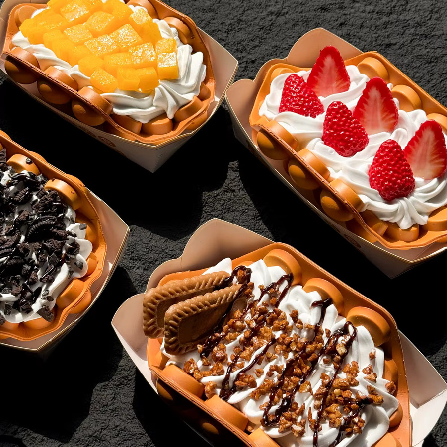 Simulation Ei-Waffel Modell aus Kunststoff in Orange und Multicolour als Dessert-Display-Requisit - Bild 3