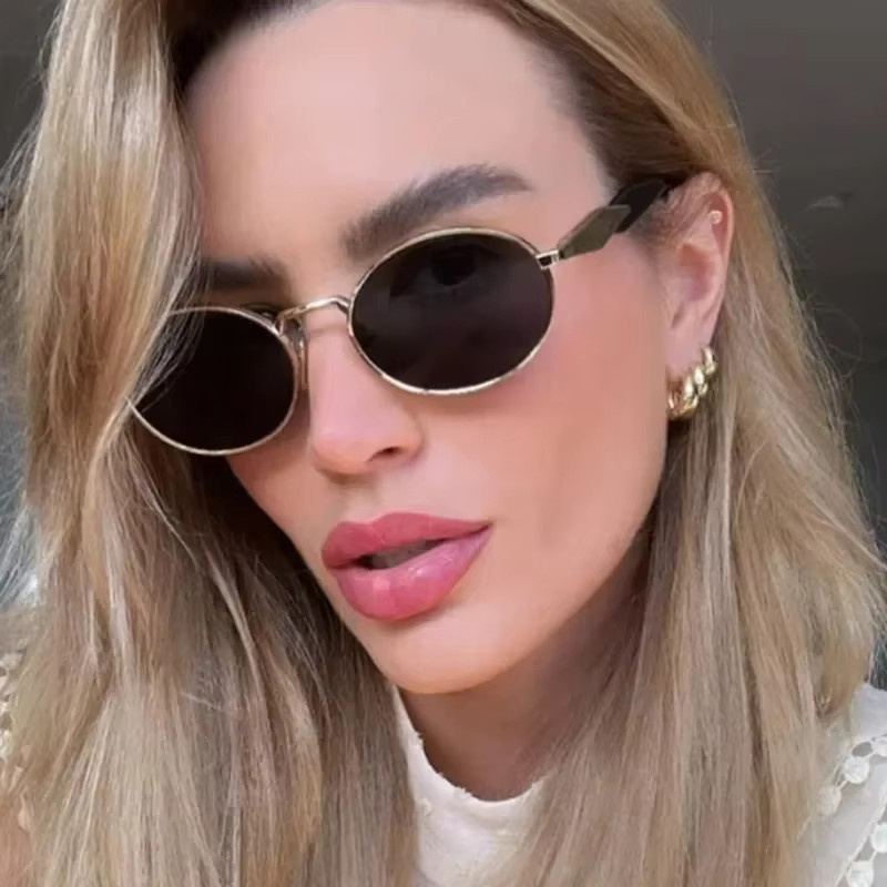 ERIKOLE Sonnenbrille, oval, Metall, Vollrand, Damen - Bild 2
