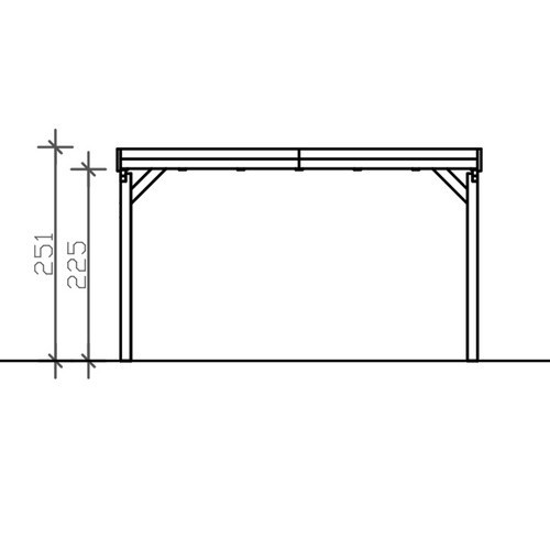 Skan Holz Carport Grunewald mit Aluminiumdach in Beige, B/T: 427 x 554 cm, Höhe: 251 cm - Bild 3