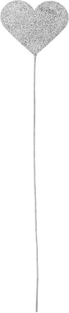 Rico Design Glitter-Picker Herz in Silber, B: 27 cm, H: 5 cm - Bild 1