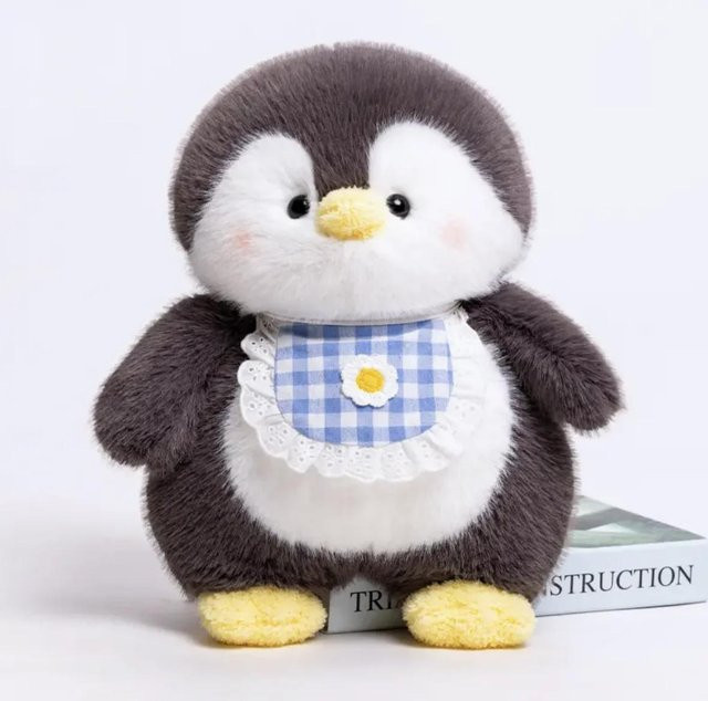 Flauschiger Grauer Pinguin Plüschtier, Grau, Blau, Rosa, ab 1,5 Jahren - Bild 1