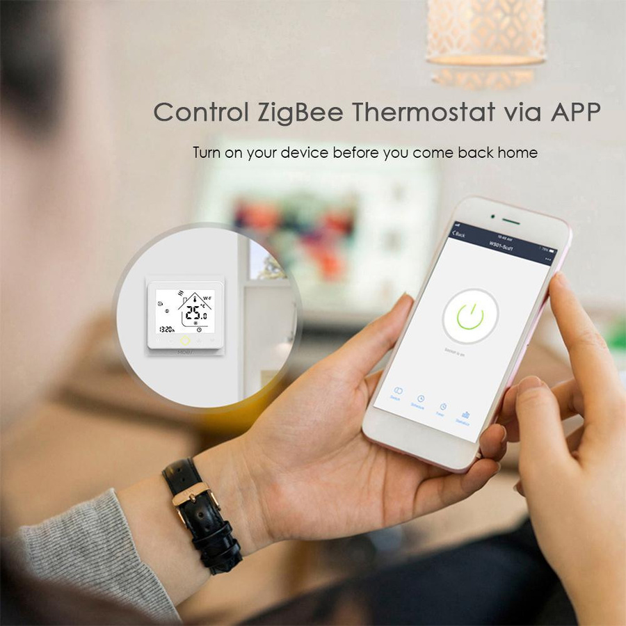 MoesHouse Wi-Fi Smart Thermostat Temperaturregler mit App-Steuerung und Kompatibilität mit Alexa und Google Home in Schwarz - Bild 4
