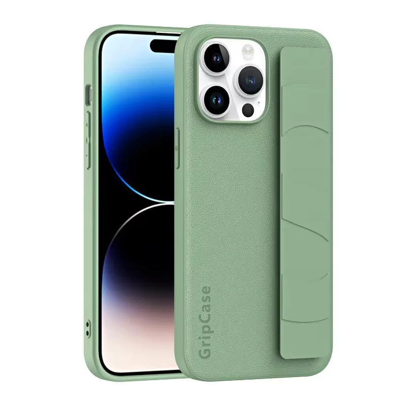 szHAIyu Handyhülle aus glattem Leder mit elastischem Armband für iPhone 16 15 14 Plus 13 Pro Max, Schwarz - Bild 2