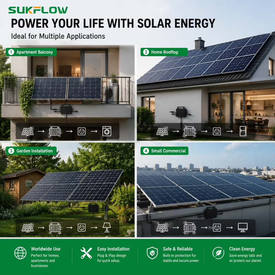 Sukflow Mikro-Solarwechselrichter 800W mit MPPT und WiFi-Monitor für dein Heim-Balkon-Solarsystem - Bild 6
