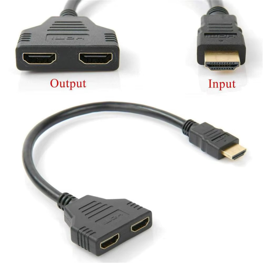 BRYNTHORX HDMI Splitterkabel 1 auf 2 Adapter in Schwarz für 4K 3D 1080P zur Nutzung mit Laptop, HD-TV, Monitor, PC und Projektor - Bild 2