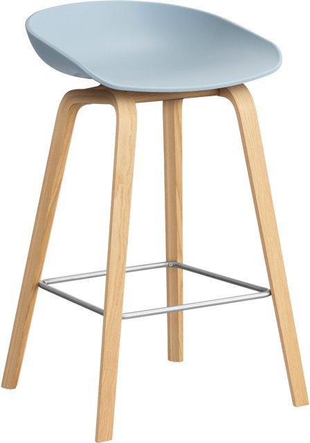 HAY About A Stool AAS 32 Hocker in Blau mit Polypropylen und Eichenholz oder Walnussholz - Bild 1