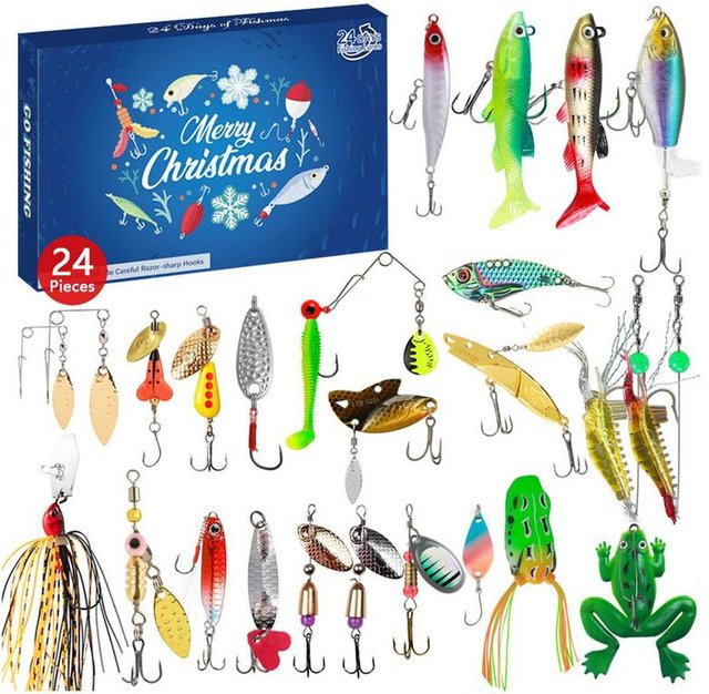 Angelgerät-Set, Adventskalender, 24 Tage, Angelköder, Box - Bild 1