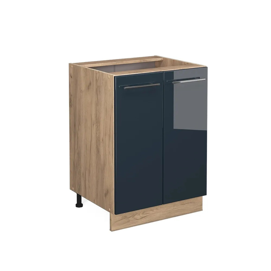 Vicco Küchenunterschrank Fame-Line Eiche Dunkelblau Hochglanz Breite: 60 cm, Höhe: 82 cm, Tiefe: 51,6 cm ohne Arbeitsplatte - Bild 3