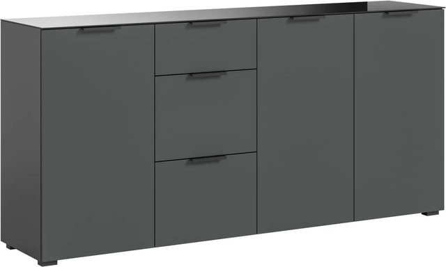 Inn.Furn Sideboard Riano in Grau mit Glas und Soft-Close-Funktion, Breite: 179 cm - Bild 1