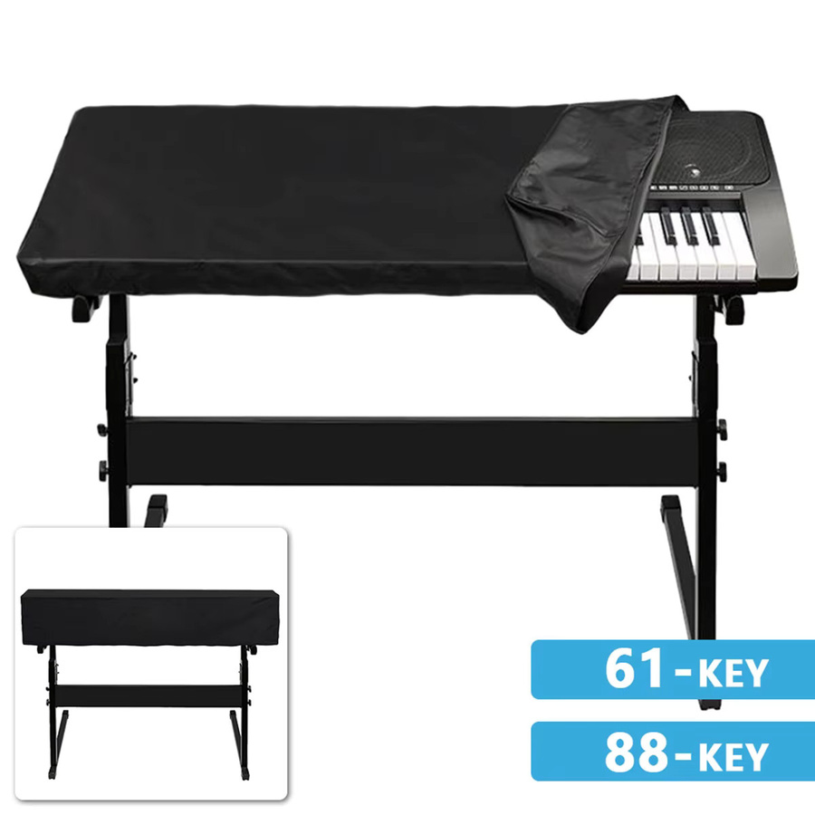 Willstar Staubdichte Klavierhülle für 61/88 Tasten elektronische Tastatur und Digitalpiano, wasserdichte Tasche, Schwarz - Bild 2