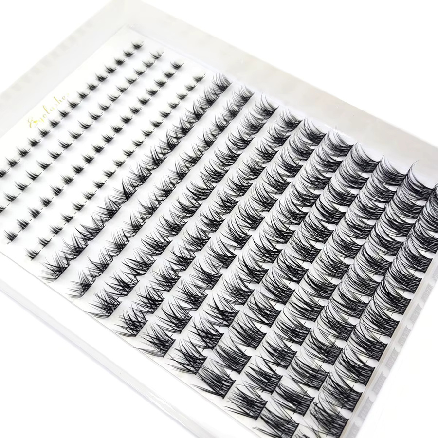 AMSDCN Wimpernbündel, 14-reihig, Black, Unisex - Bild 7