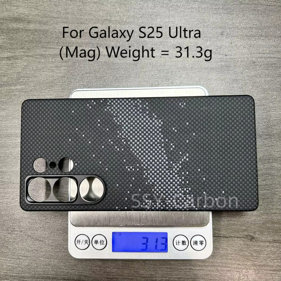 Kevlar MegSafe Hülle für Samsung Galaxy S25 Ultra in Schwarz aus Aramid-Carbonfaser, ultradünne und ultraleichte magnetische Handyschutzhülle - Bild 2