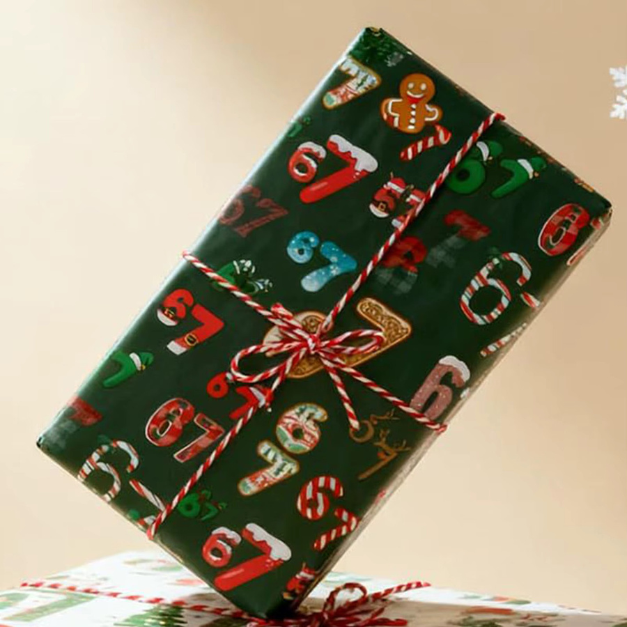 Umweltfreundliches Weihnachtsgeschenkpapier in Grün für Geburtstage und Feiertage - Bild 2