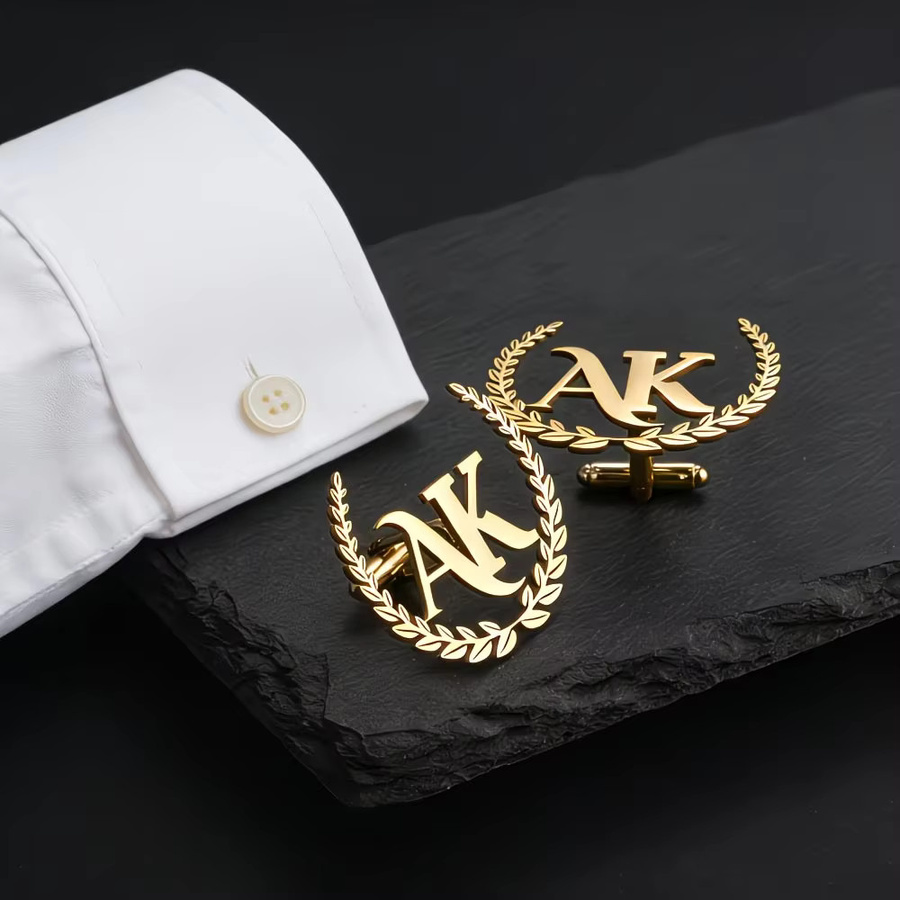 BAUTOBVC Manschettenknöpfe Edelstahl, Gold, Herren - Bild 4