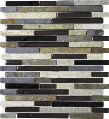 HuH Mosaikfliese Nature Wandbelag in Steinoptik, Farbe: beige, grau, braun, schwarz, B: 33,8 cm, H: 29,8 cm - Bild 1