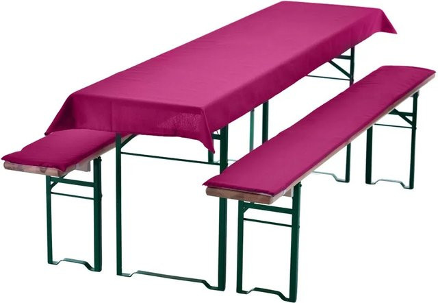 NYVI Bierbankauflagen Set NYVIGala 3-teilig in Beere, Tischdecke für Biertisch und Sitzpolster für Bierbänke, B/T: 240 x 90 cm - Bild 1