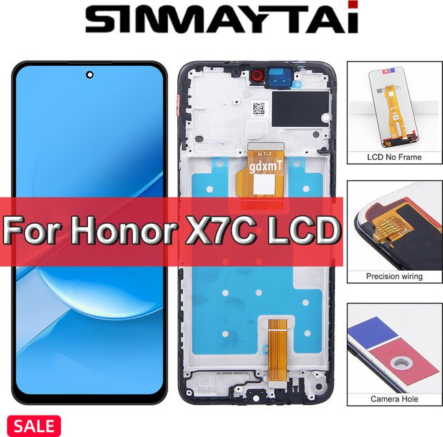 Honor X7C LCD Display Touchscreen Digitizer Montage Ersatz mit Rahmen in Schwarz - Bild 1