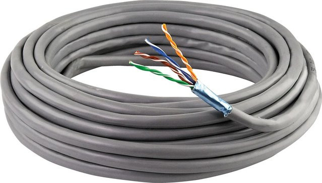 Schwaiger Netzwerkkabel FTP CAT 5e Ethernet LAN Grau, 25 m - Bild 1