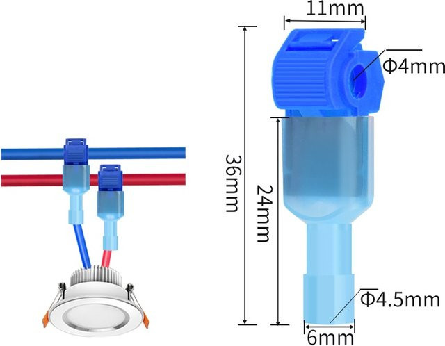 FATO Elektrische Kabelverbinder Snap Splice Lock Drahtklemmen zum Crimpen, Blau, 20 Stück - Bild 1