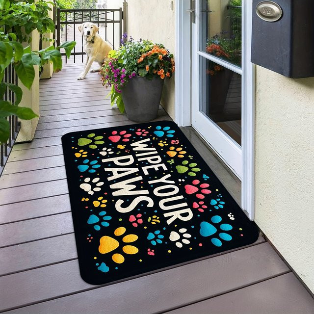 VIKAMA Hundefuttermatte mit Animal Print, rutschfest und schallabsorbierend, Multicolor, B/T: 50 x 50 cm - Bild 1